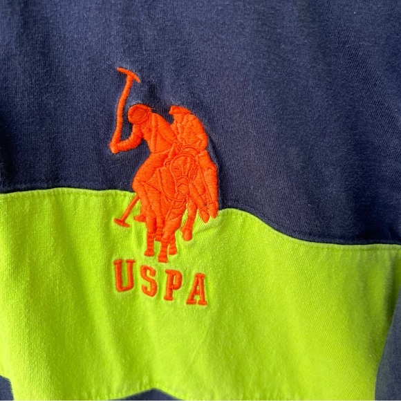 VINTAGE LRL RUGBY BIG PONY STRIPE SHORT SLEEVES POLO SHIRT LARGE
NAVY BLUE GREEN - Picture 3 of 6